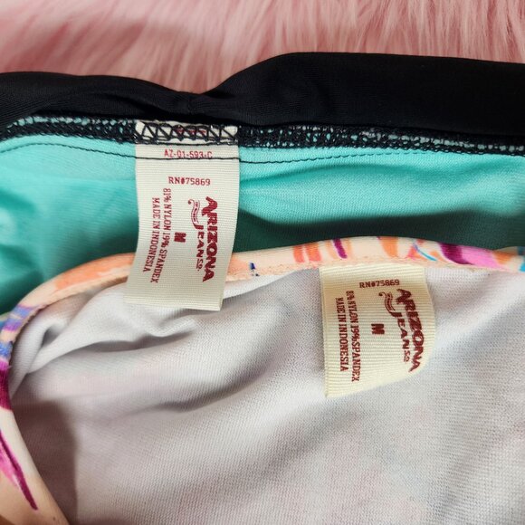 Arizona Jean Co. Blue & Pink Floral Geometric Bikini Bottoms Swim wear - Picture 5 of 5